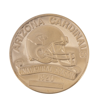 Coin Used for the Opening Coin Toss for the Cardinals vs. Patriots 9/19/2004 Game - Date of Pat Tillmans Jersey Retirement Ceremony (NFL PSA/DNA)